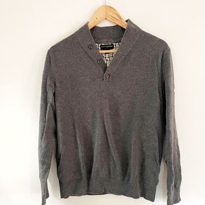 Banana Republic • Mens button pullover sweater 100% cotton size small gray